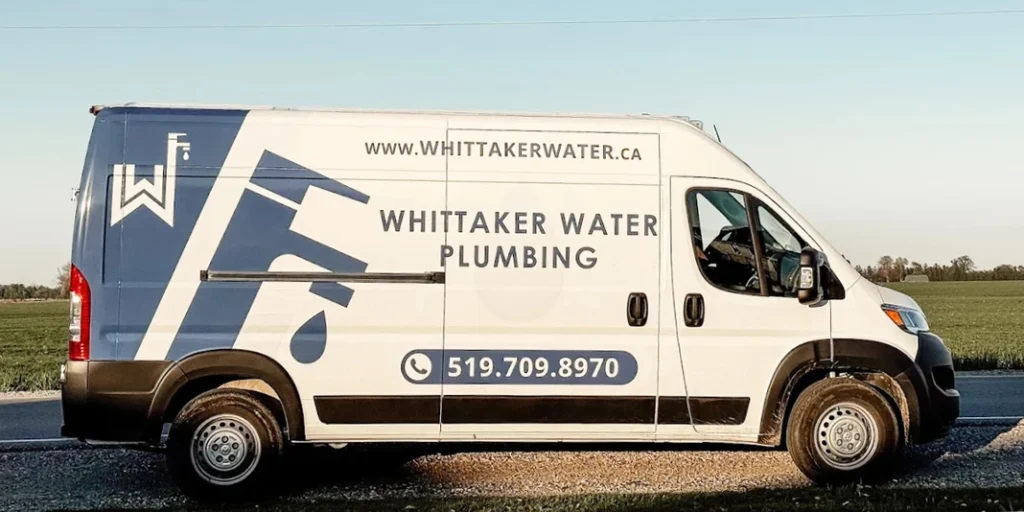the plumbing van on display for whittaker water